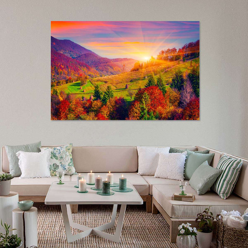 Mountain Autumn Sunrise Wall Art
