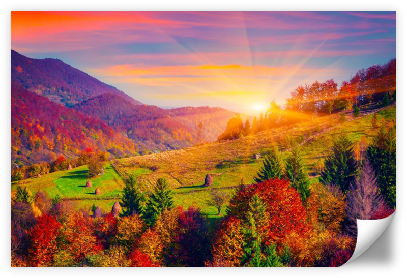 Mountain Autumn Sunrise Wall Art