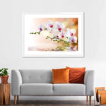 Orchid Flowers On Water Wall Art