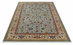 8x10 and 9x12 Fine Hand Knotted Blue and Ivory Traditional Vintage Antique Persian Wool Rug | TRDCP853