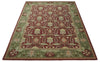 5x8, 6x9, 8x10 and 9x12 Handmade Persian Design Rust and Green made with fine wool Area Rug |  TRDCP150810