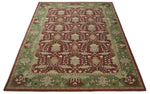 5x8, 6x9, 8x10 and 9x12 Handmade Persian Design Rust and Green made with fine wool Area Rug |  TRDCP150810