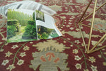 5x8, 6x9, 8x10 and 9x12 Handmade Persian Design Rust and Green made with fine wool Area Rug |  TRDCP150810