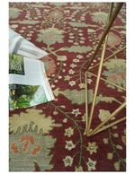 5x8, 6x9, 8x10 and 9x12 Handmade Persian Design Rust and Green made with fine wool Area Rug |  TRDCP150810