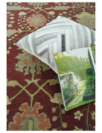 5x8, 6x9, 8x10 and 9x12 Handmade Persian Design Rust and Green made with fine wool Area Rug |  TRDCP150810