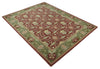 5x8, 6x9, 8x10 and 9x12 Handmade Persian Design Rust and Green made with fine wool Area Rug |  TRDCP150810