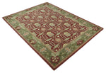 5x8, 6x9, 8x10 and 9x12 Handmade Persian Design Rust and Green made with fine wool Area Rug |  TRDCP150810