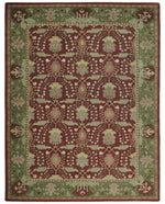 5x8, 6x9, 8x10 and 9x12 Handmade Persian Design Rust and Green made with fine wool Area Rug |  TRDCP150810
