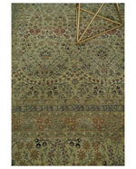 8x10 and 9x12 Vintage Brown Antique Persian Tabriz Fine Hand Knotted Wool Area Rug | TRD421