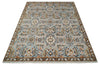 8x10 Blue and Brown Bamboo Silk  Traditional Persian Antique Area Rug | TRDCP200810