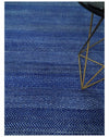 8x10 Blue and Gray Hand Knotted Modern Geometric Trellis Scandinavian Wool Area Rug | TRDCP935810