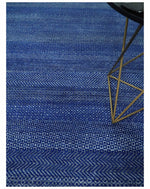 8x10 Blue and Gray Hand Knotted Modern Geometric Trellis Scandinavian Wool Area Rug | TRDCP935810