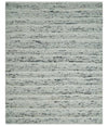 8x10  Contemporary Loop and Cut texture Hand knotted Ivory and Charcoal wool Area Rug