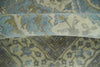 8x10 Fine Hand Knotted Blue and Ivory Traditional Ikat Design Antique Wool Rug | TRDCP462810