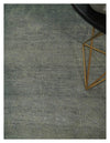 8x10 Fine Hand Knotted Charcoal and Silver Traditional Vintage Persian Style Antique Wool and Silk Rug | TRDCP665810