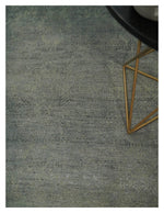 8x10 Fine Hand Knotted Charcoal and Silver Traditional Vintage Persian Style Antique Wool and Silk Rug | TRDCP665810