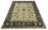 8x10 Fine Hand Knotted Ivory and Blue Traditional Vintage Style Mahal Antique Wool Rug | TRDCP492810