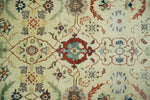 8x10 Fine Hand Knotted Ivory and Blue Traditional Vintage Style Mahal Antique Wool Rug | TRDCP492810