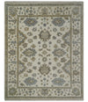 8x10 Hand Knotted Beige, Brown and Silver Traditional Vintage Persian Style Antique Wool Rug | TRDCP722810