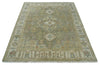 8x10 Hand Knotted Olive and Ivory Traditional Vintage Heriz Serapi Antique Wool Rug | TRDCP1076S