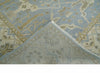 8x10 Hand Knotted Oriental Oushak Silver, Ivory and Beige Wool Area Rug | TRDCP1164810