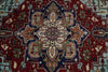 8x10 Hand Knotted Rust and Blue Traditional Vintage Persian Heriz Serapi Antique Wool Rug | TRDCP575810