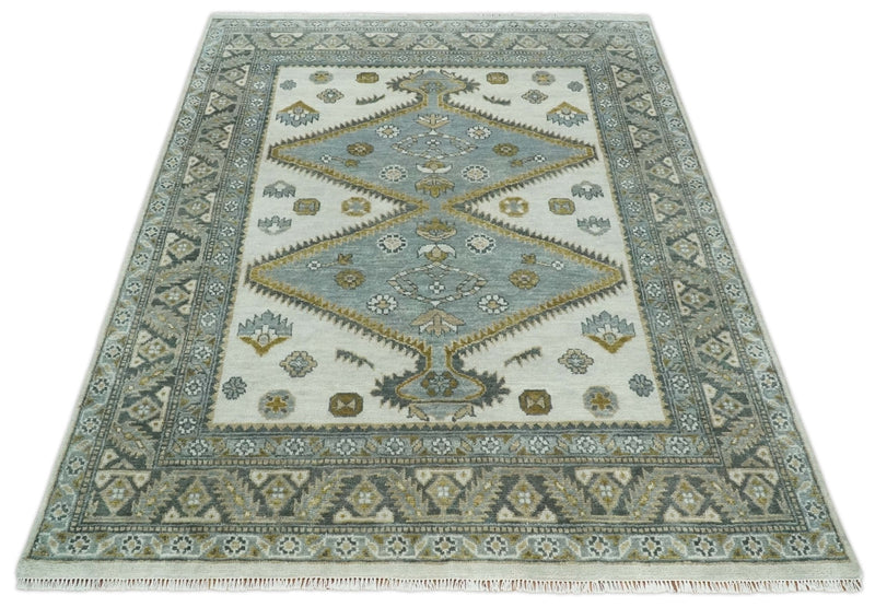 8x10 Ivory, Gray and Camel Oriental Traditional Persian Area Rug | TRDCP966810