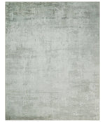 7.11x9.7 Modern Abstract Ivory and Camel Contemporary Wool Area Rug