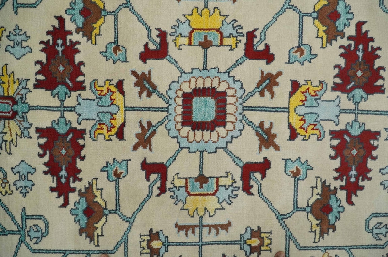 8x10 Wool Traditional Persian Blue and Ivory Hand knotted Oushak Area Rug | TRDCP788810