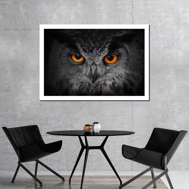 Mesmerizing Gray Owl Wall Art