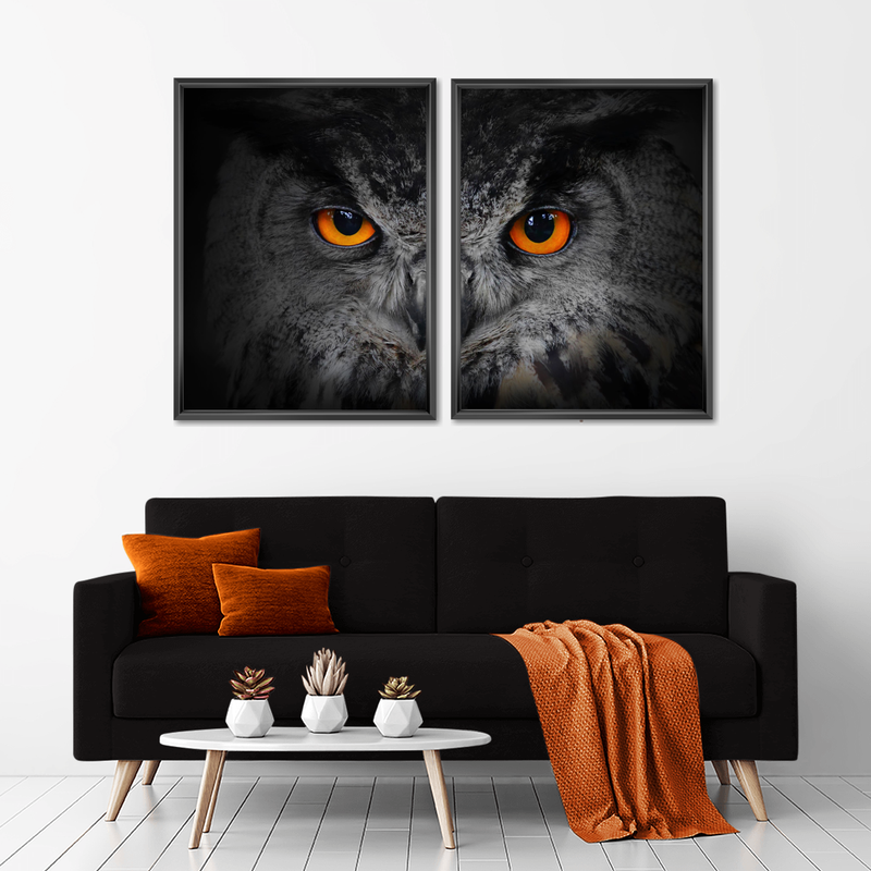 Mesmerizing Gray Owl Wall Art