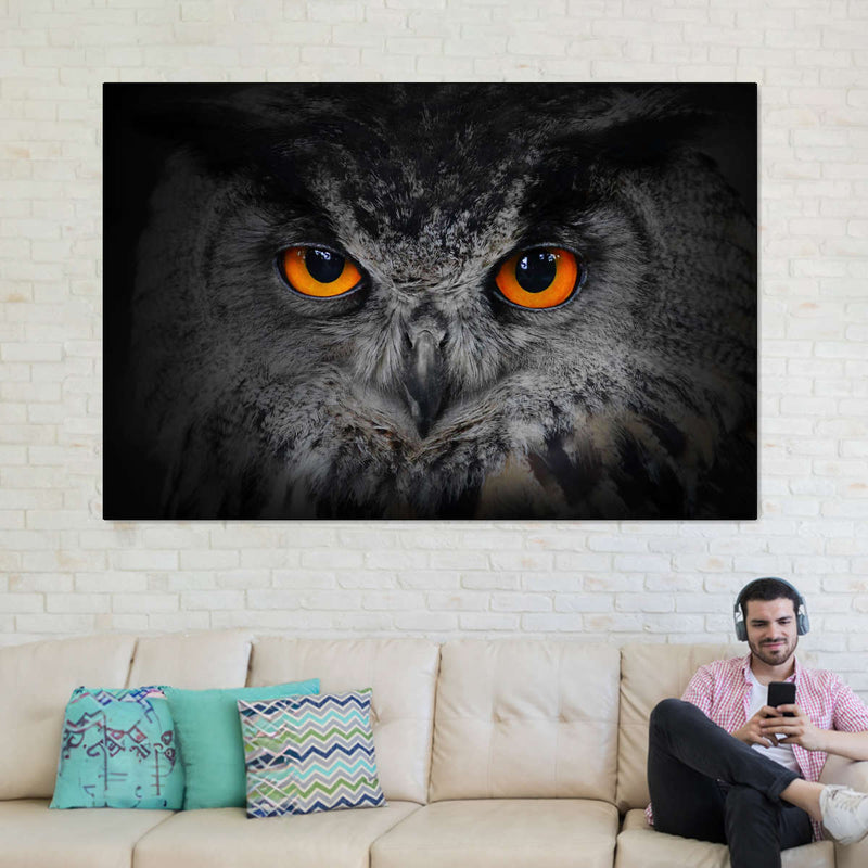 Mesmerizing Gray Owl Wall Art