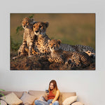 Safari Cheetah Family Wall Art