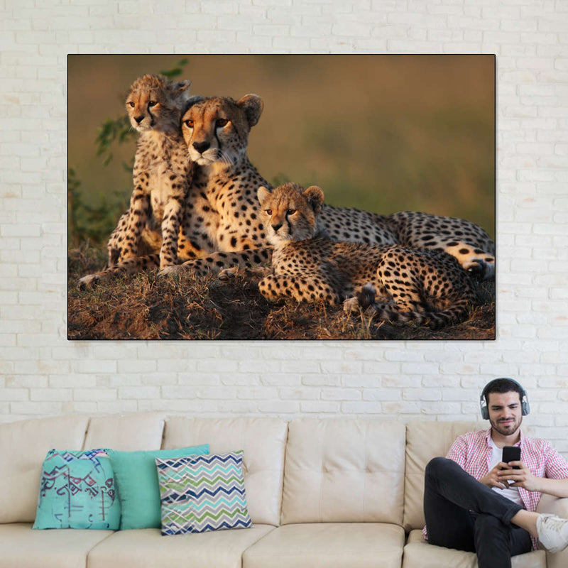 Safari Cheetah Family Wall Art