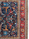 Hand-Knotted Afghani Bidjar Wool Rug – 9’x12’ – Intricate Geometric & Floral Motifs