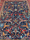 Hand-Knotted Afghani Bidjar Wool Rug – 9’x12’ – Intricate Geometric & Floral Motifs