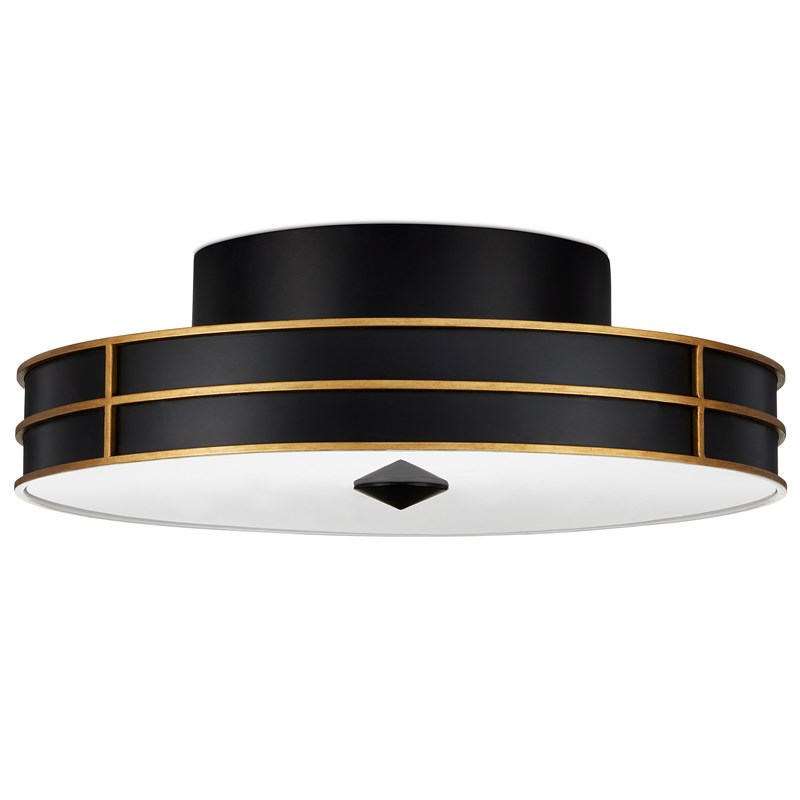 Currey and Company Fielding Black Flush Mount 9999-0071