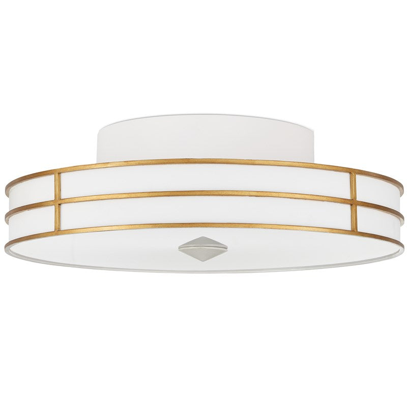 Currey and Company Fielding White Flush Mount 9999-0072