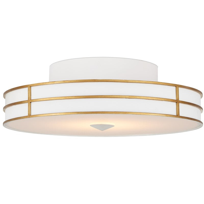 Currey and Company Fielding White Flush Mount 9999-0072