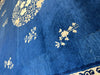Hand-Knotted Antique Chinese Peking Wool Rug – 9’ x 11’5” – Distressed Blue, 19th Century
