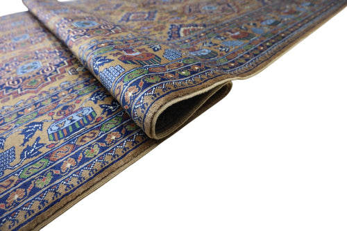 Hand-Knotted Zerkhaki Afghan Wool Area Rug – 6'7" x 9'7" | Rich Brown Tones, Durable Craftsmanship