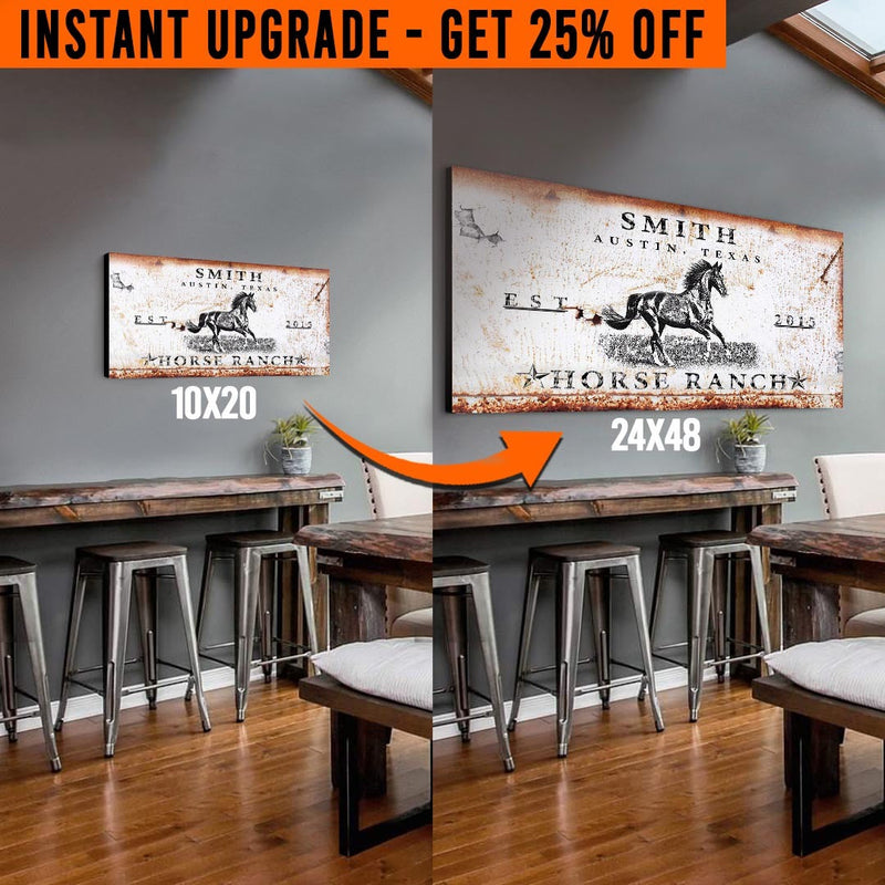 Upgrade Your 'Horse Ranch' (Style 1) Canvas To 24x48 Inches