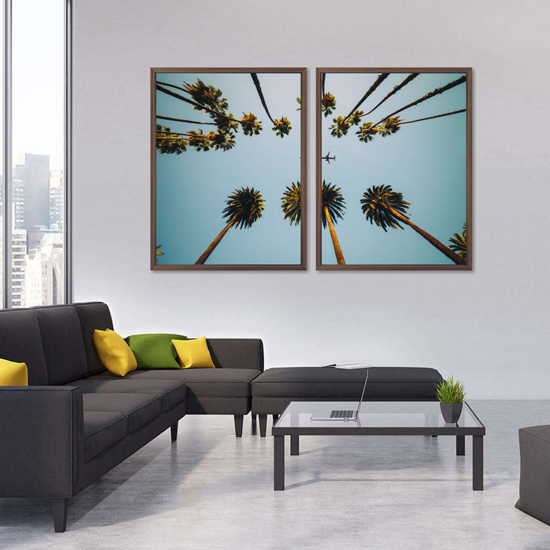 Plane Below Palm Trees Wall Art
