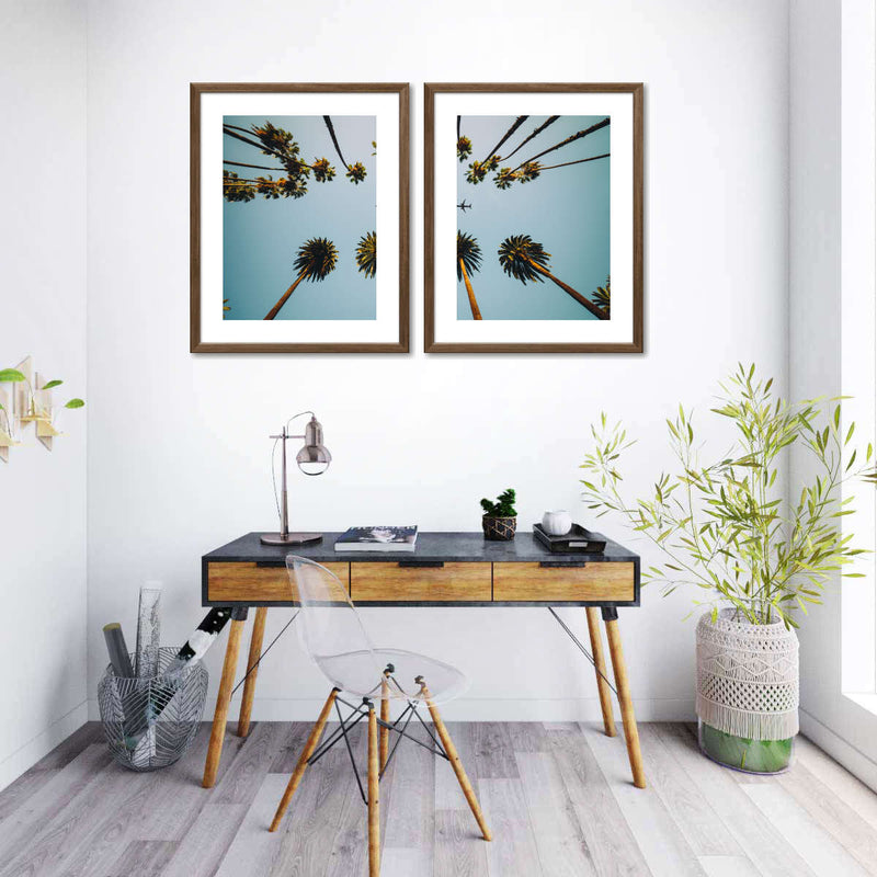 Plane Below Palm Trees Wall Art