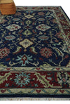 9x12 Blue, Beige and Rust Traditional Persian Oushak Wool Rug | TRDCP1086912S