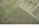 9x12 Hand Knotted Beige and Blue Traditional Vintage Persian Style Antique Wool Rug | TRDCP818