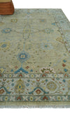 9x12 Hand Knotted Beige and Ivory Floral Traditional Persian Oushak Wool Rug | TRDCP1205912S