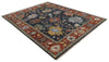 9x12 Hand Knotted Charcoal and Rust Traditional Persian Oushak Wool Rug | TRDCP732912