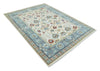 9x12 Hand Knotted Ivory, Blue and Olive Persian Oushak Wool Area Rug | TRDCP904912
