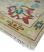 9x12 Hand Knotted Modern Oushak Camel and Beige Traditional Persian Wool Area Rug | TRDCP981912